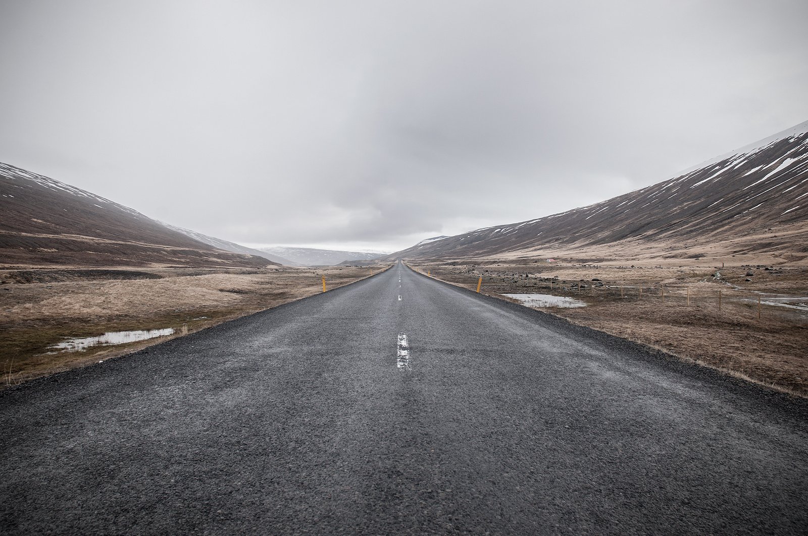 Clear Road in the middle of Mountains